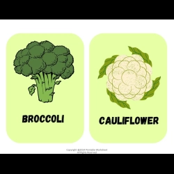 Vegetables Flashcard For Kids Worksheet