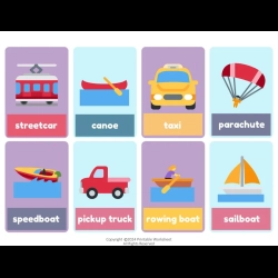 Vehicles Flashcards For Free Worksheet