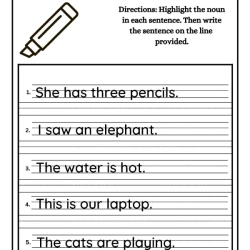 Highlight The Noun To Print Worksheet