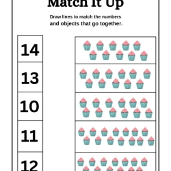 Match It Up Number Worksheet For Kids