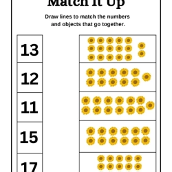 Match It Up Number Worksheet Free Downloads