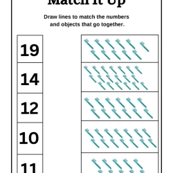 Match It Up Number Worksheet Printables