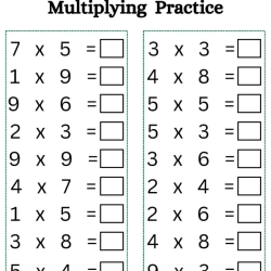 Multiply Worksheet For Grade 3