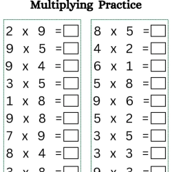 Multiply Worksheet For Kids