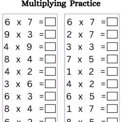 Multiply Worksheet Pdf File