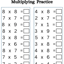 Multiply Worksheet Printables