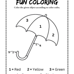 Color The Object With Color Code For Kids Worksheet