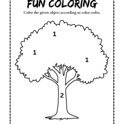 Color The Object With Color Code For Kindergarten Worksheet