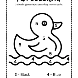 Color The Object With Color Code Free Download Worksheet