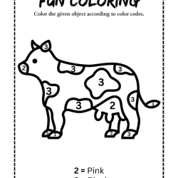 Color The Object With Color Code Pdf Free Worksheet
