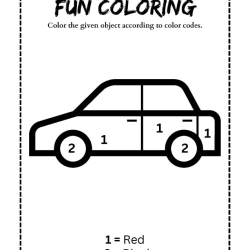 Color The Object With Color Code To Print Worksheet
