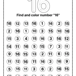 Find And Color Number Worksheet Downloads