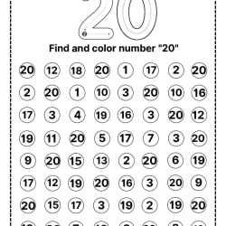 Find And Color Number Worksheet For Kids