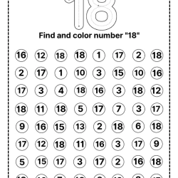 Find And Color Number Worksheet Pdf File