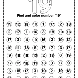 Find And Color Number Worksheet To Prints