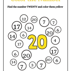 Find And Color The Number For 1st Grade Worksheet