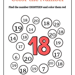 Find And Color The Number For 2nd Grade Worksheet