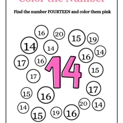 Find And Color The Number For 4th Grade Worksheet