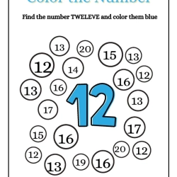 Find And Color The Number For 5th Grade Worksheet