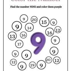 Find And Color The Number For 6th Grade Worksheet