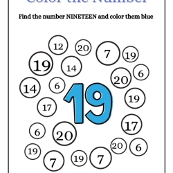 Find And Color The Number For Grade 1 Worksheet