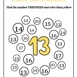 Find And Color The Number For Grade 4 Worksheet