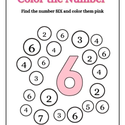 Find And Color The Number For Kids Worksheet