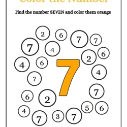 Find And Color The Number For Kindergarten Worksheet