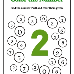 Find And Color The Number Pdf Free Worksheet