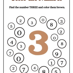 Find And Color The Number Printable Worksheet