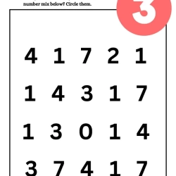 Number Scramble Circle Worksheet For Kids