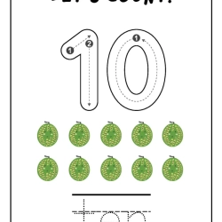 Printable Count And Tracing Number For 1st Grade Worksheet