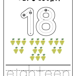 Printable Count And Tracing Number For 5th Grade Worksheet