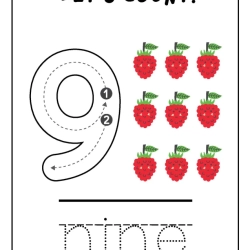 Printable Count And Tracing Number For Kindergarten Worksheet
