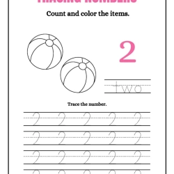 Printable Count And Tracing Number For Toddlers Worksheet