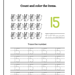 Printable Count And Tracing Number Grade 1 Worksheets