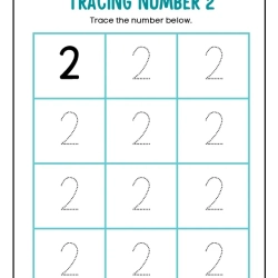Printable Count And Tracing Number Grade 2 Printables Worksheet