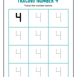 Printable Count And Tracing Number Grade 4 Printables Worksheet