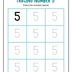 Printable Count And Tracing Number Grade 5 Printables Worksheet