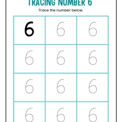 Printable Count And Tracing Number Grade 6 Printables Worksheet