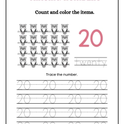 Printable Count And Tracing Number Grade 6 Worksheets