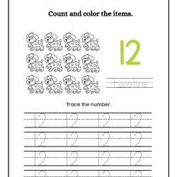 Printable Count And Tracing Number Kids Worksheets