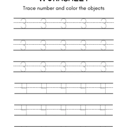 Trace And Color The Number For Free Worksheet