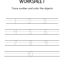 Trace And Color The Number To Print Worksheet