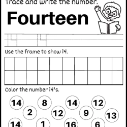 Trace And Write The Number For 3rd Grade Worksheet