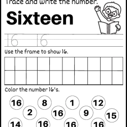 Trace And Write The Number For 4th Grade Worksheet