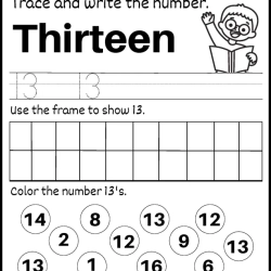 Trace And Write The Number For Grade 2 Worksheet
