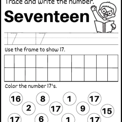 Trace And Write The Number For Grade 4 Worksheet