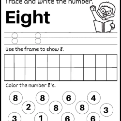 Trace And Write The Number For Kids Worksheet