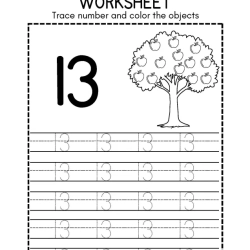 Trace Number And Color Object At Home Worksheet